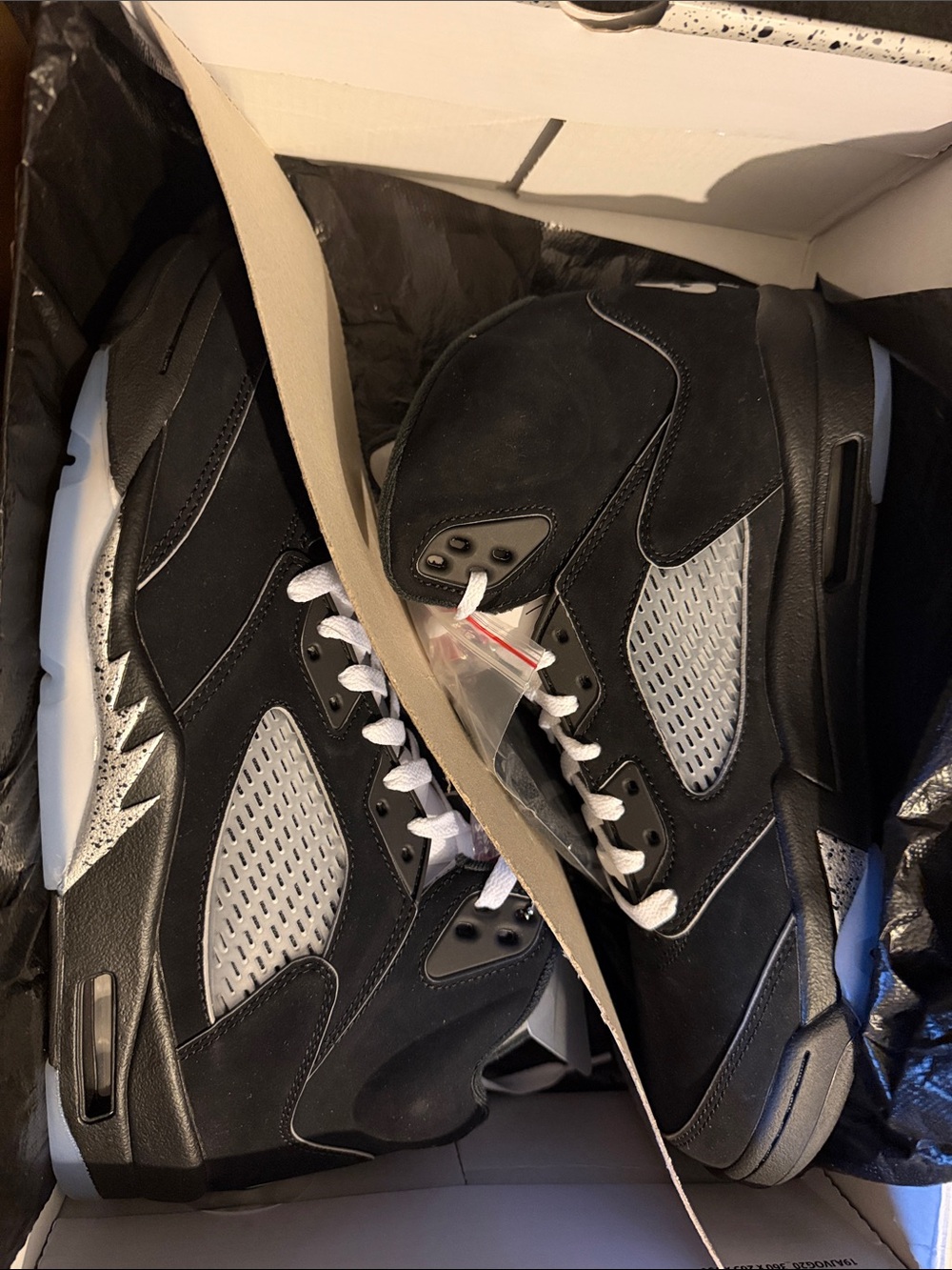 Nike Air Jordan 5 Retro Black/Metallic Silver - Men's Sneakers Reimagined